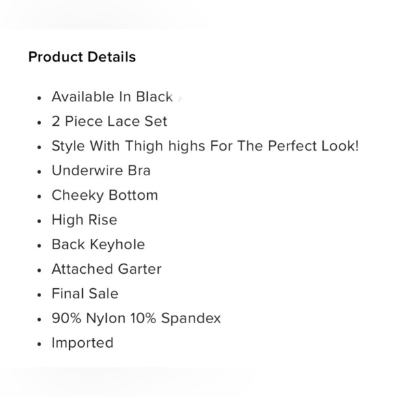 BIN#25 0117 - Fashion Nova 2-Piece Lace Set Lingerie - Picture 5 of 5